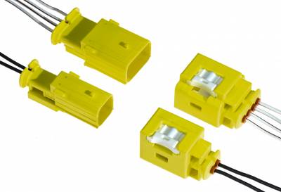 6-pin Mini-ISO socket, yellow with individual contacts